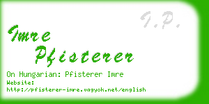 imre pfisterer business card